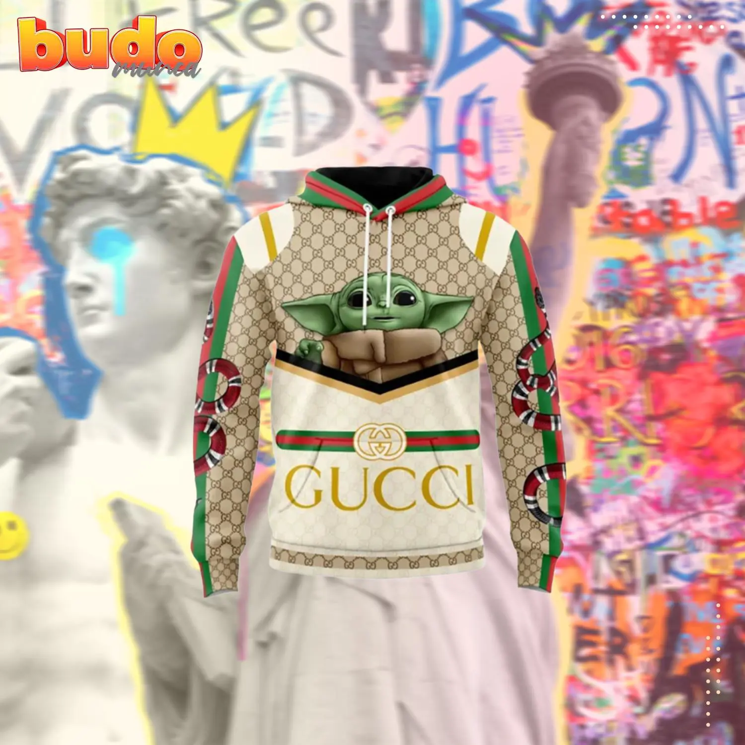 Gucci yoda star wars snake unisex hoodie outfit for men women luxury brand clothing special gift - hot new